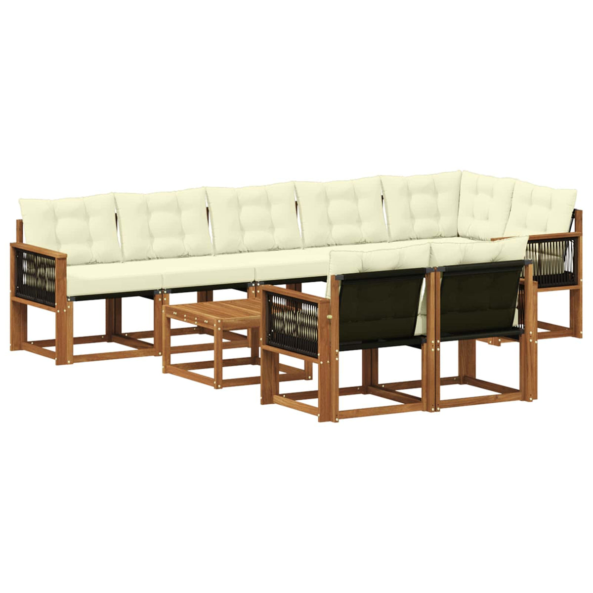Set vanjskih sofa 9 kom. Prirodna i krem