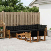 Set vanjskih sofa 9 kom. Prirodna i crna