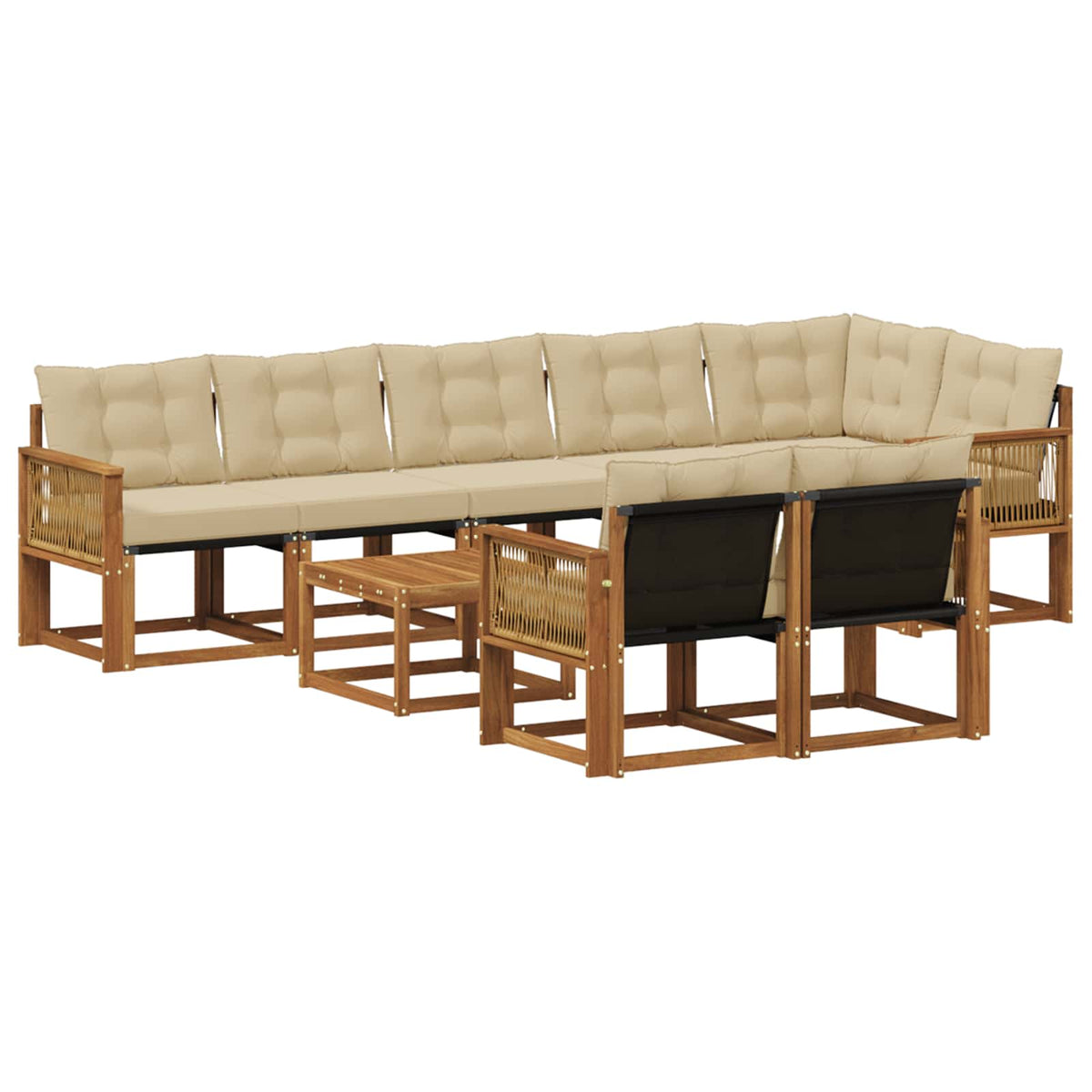 Set vanjskih sofa 9 kom. Prirodna i bež