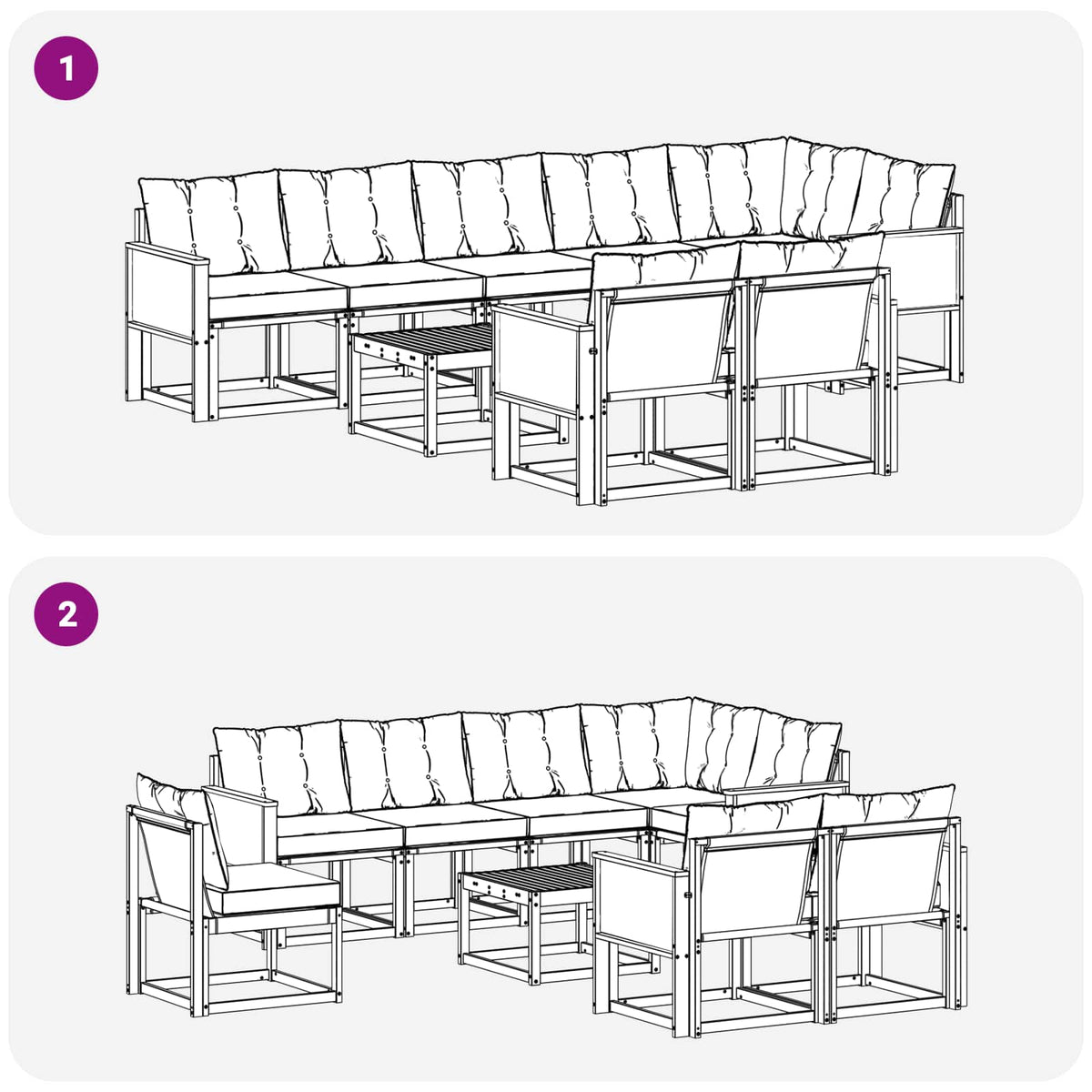 Set vanjskih sofa 9 kom. Prirodna i bež