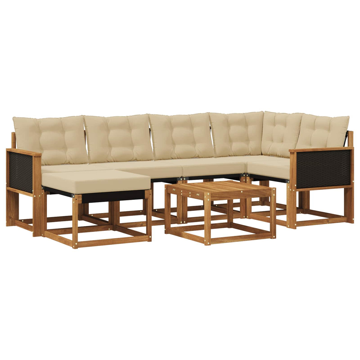 Set vanjskih sofa 7 kom. Prirodna i bež