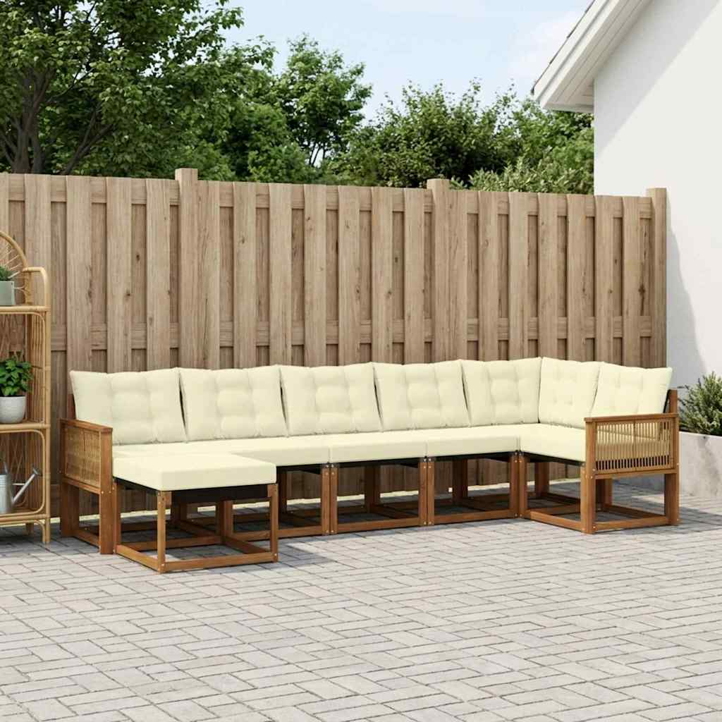 Set vanjskih sofa 7 kom. Prirodna i krem
