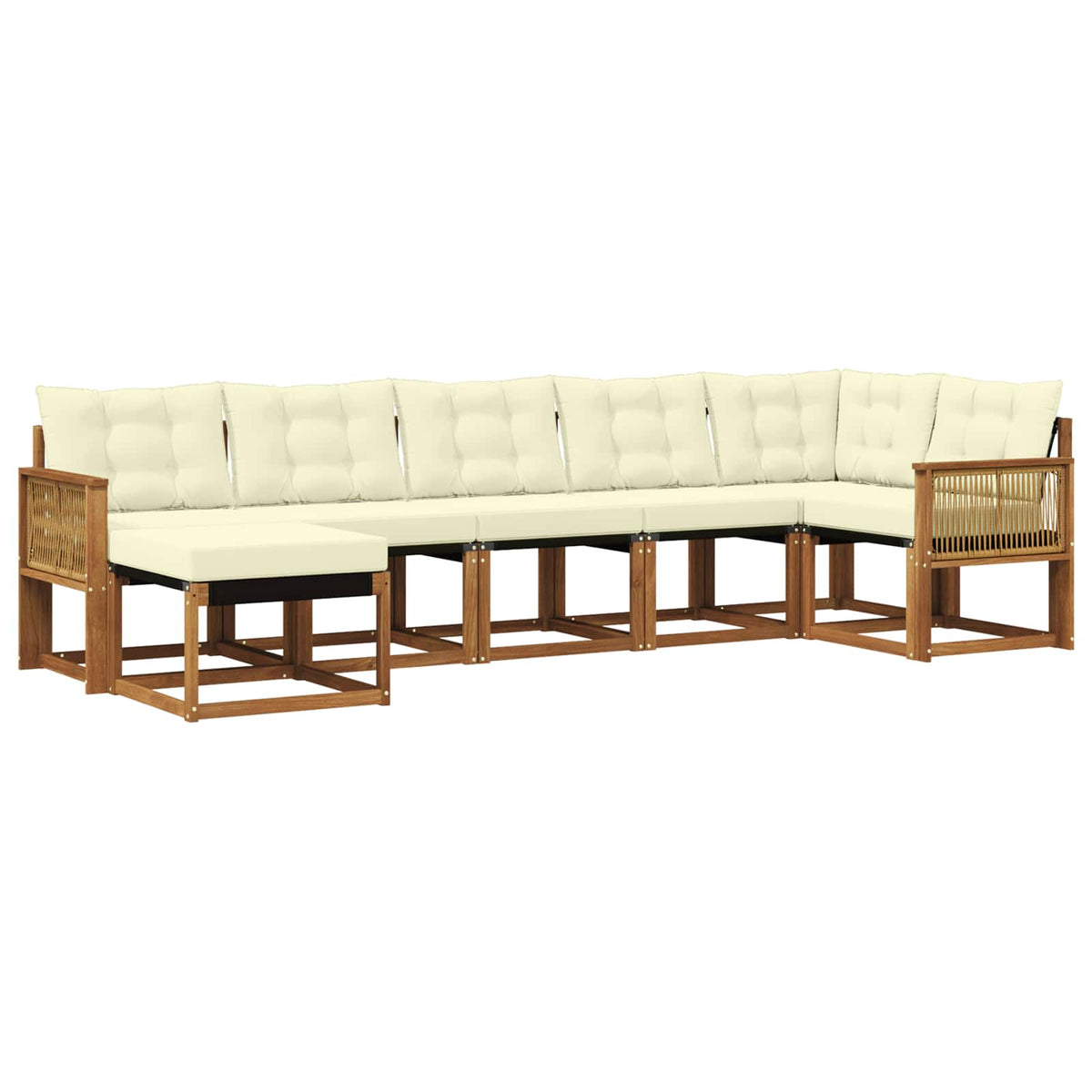 Set vanjskih sofa 7 kom. Prirodna i krem