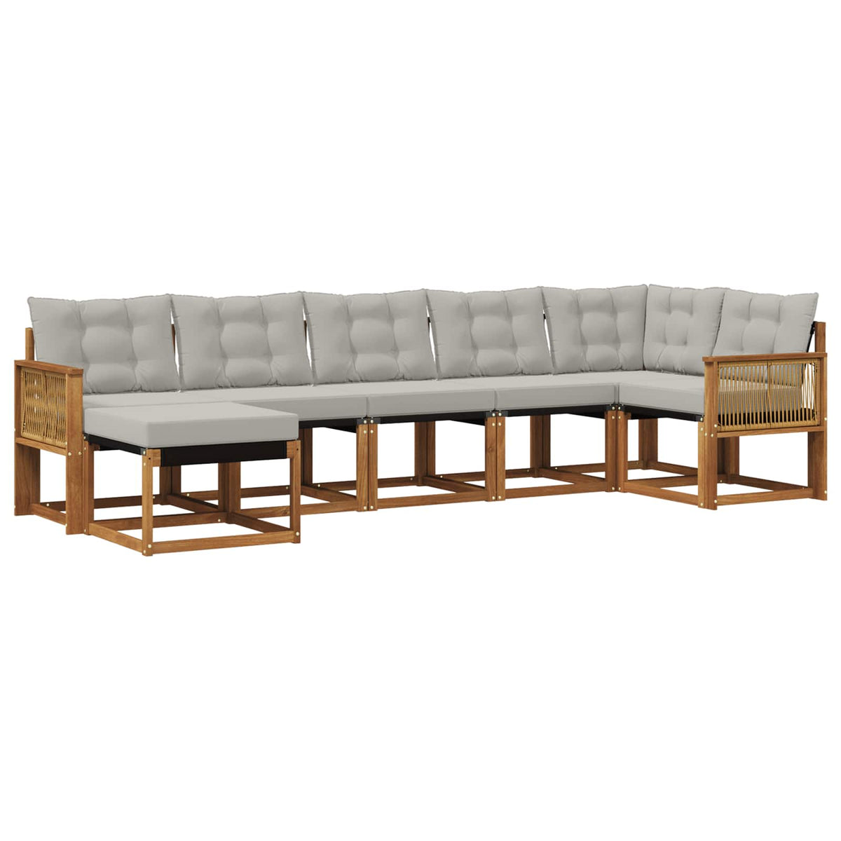 Set vanjskih sofa 7 kom. Prirodna i svjetlosiva