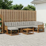 Set vanjskih sofa 8 kom. Prirodna i svjetlosiva