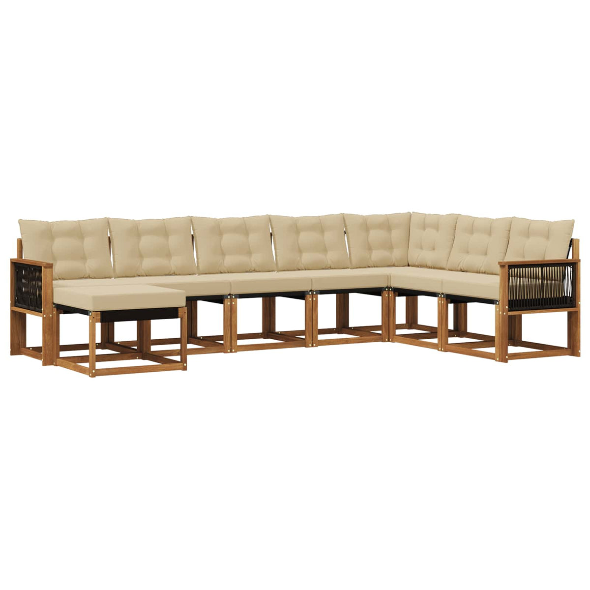 Set vanjskih sofa 8 kom. Prirodna i bež