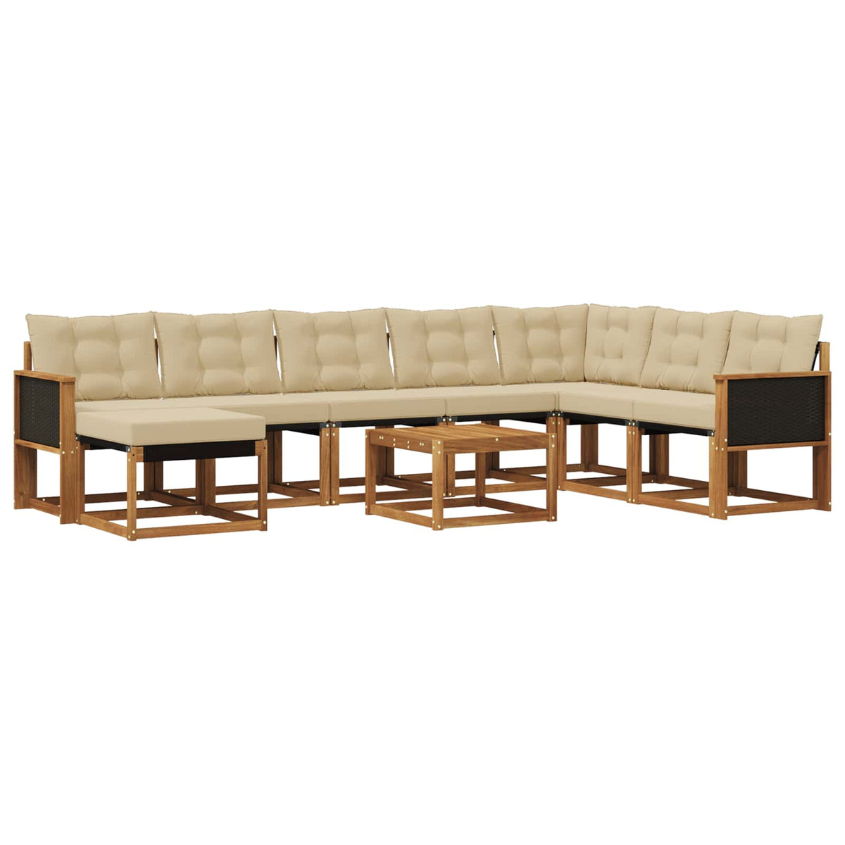 Set vanjskih sofa 9 kom. Prirodna i bež