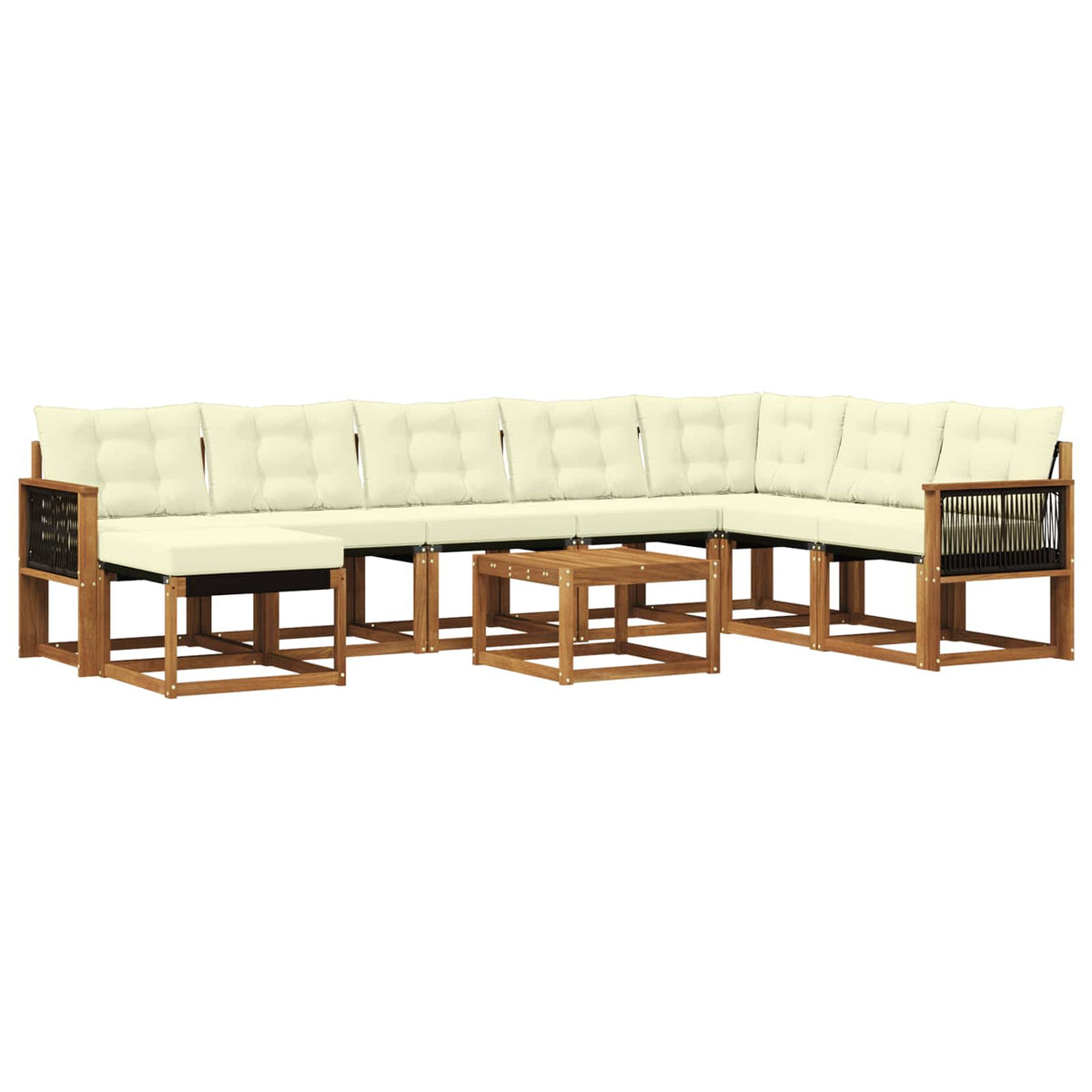Set vanjskih sofa 9 kom. Prirodna i krem