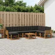 Set vanjskih sofa 9 pcs Prirodna i crna