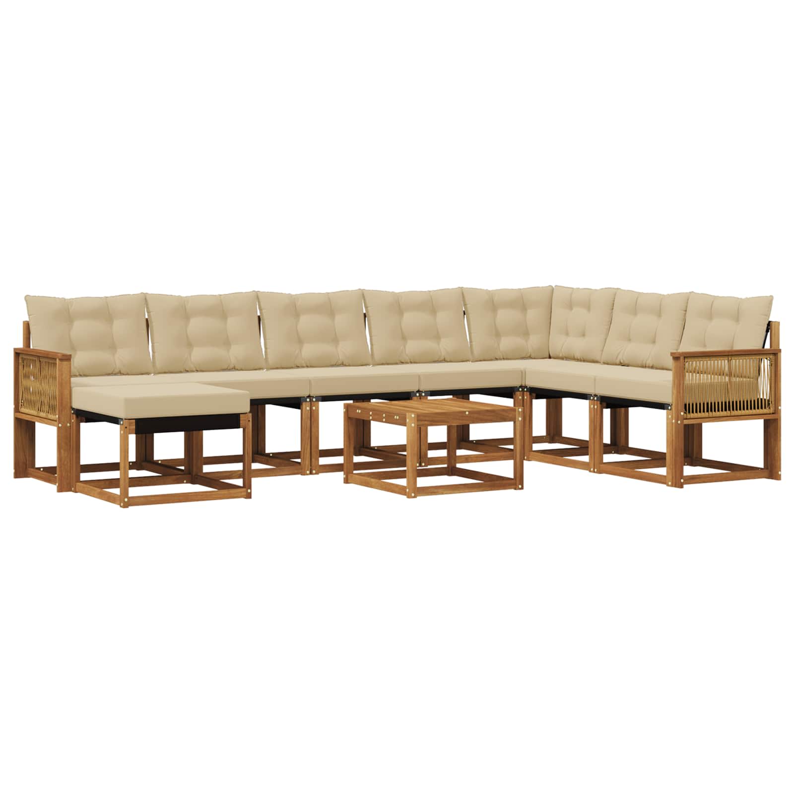 Set vanjskih sofa 9 pcs Prirodna i bež