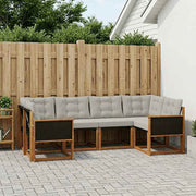 Set vanjskih sofa s jastukom 6 pcs Prirodna i Svjetlosiva
