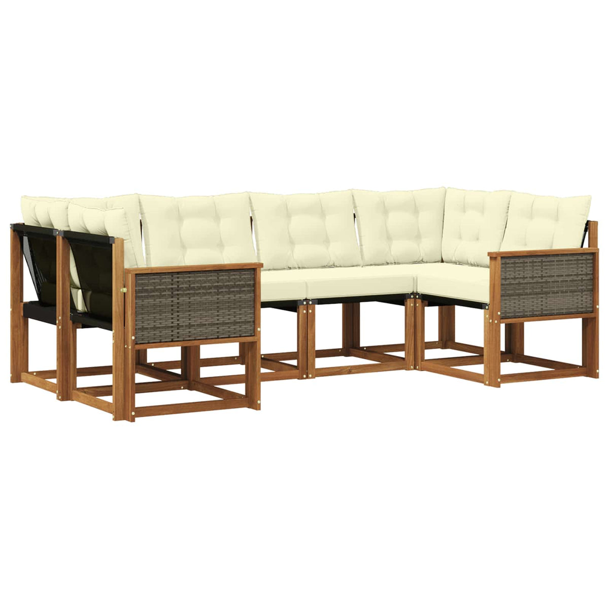 Set vanjskih sofa 6 kom. Prirodna i krem