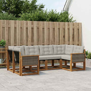 Set vanjskih sofa 6 pcs Prirodna i Svjetlosiva