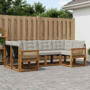Set vanjskih sofa 6 pcs Prirodna i svjetlosiva