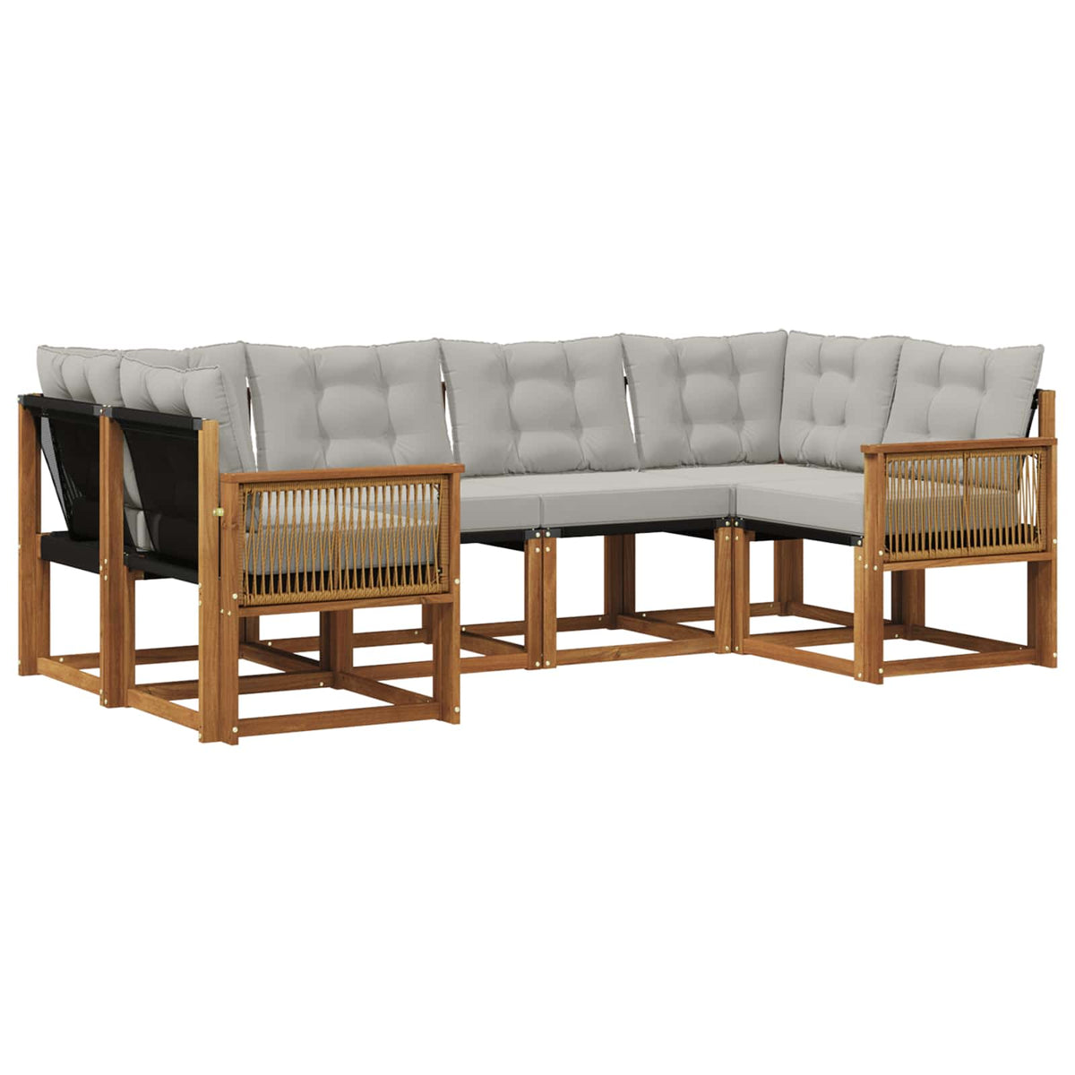 Set vanjskih sofa 6 pcs Prirodna i svjetlosiva