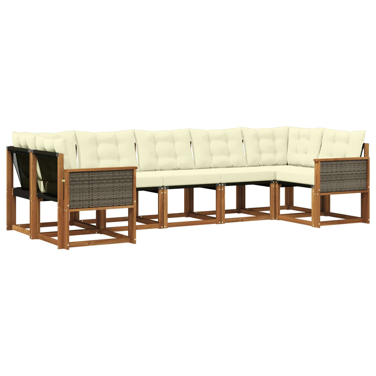 Set vanjskih sofa 7 kom. Prirodna i krem