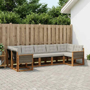 Set vanjskih sofa s jastukom 7 pcs Prirodna i Svjetlosiva
