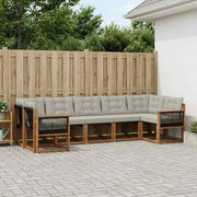 Set vanjskih sofa 7 kom. Prirodna i Svjetlosiva