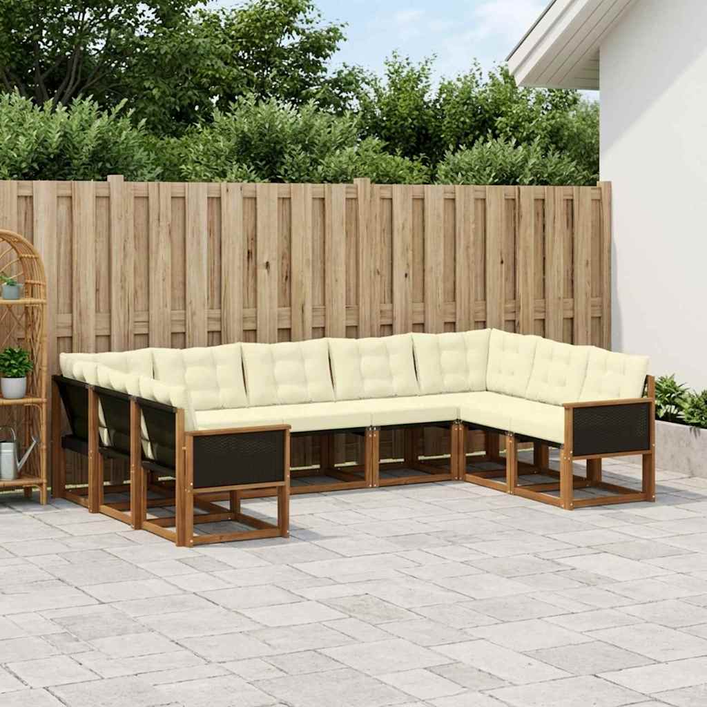 Set vanjskih sofa 9 kom. Prirodna i krem