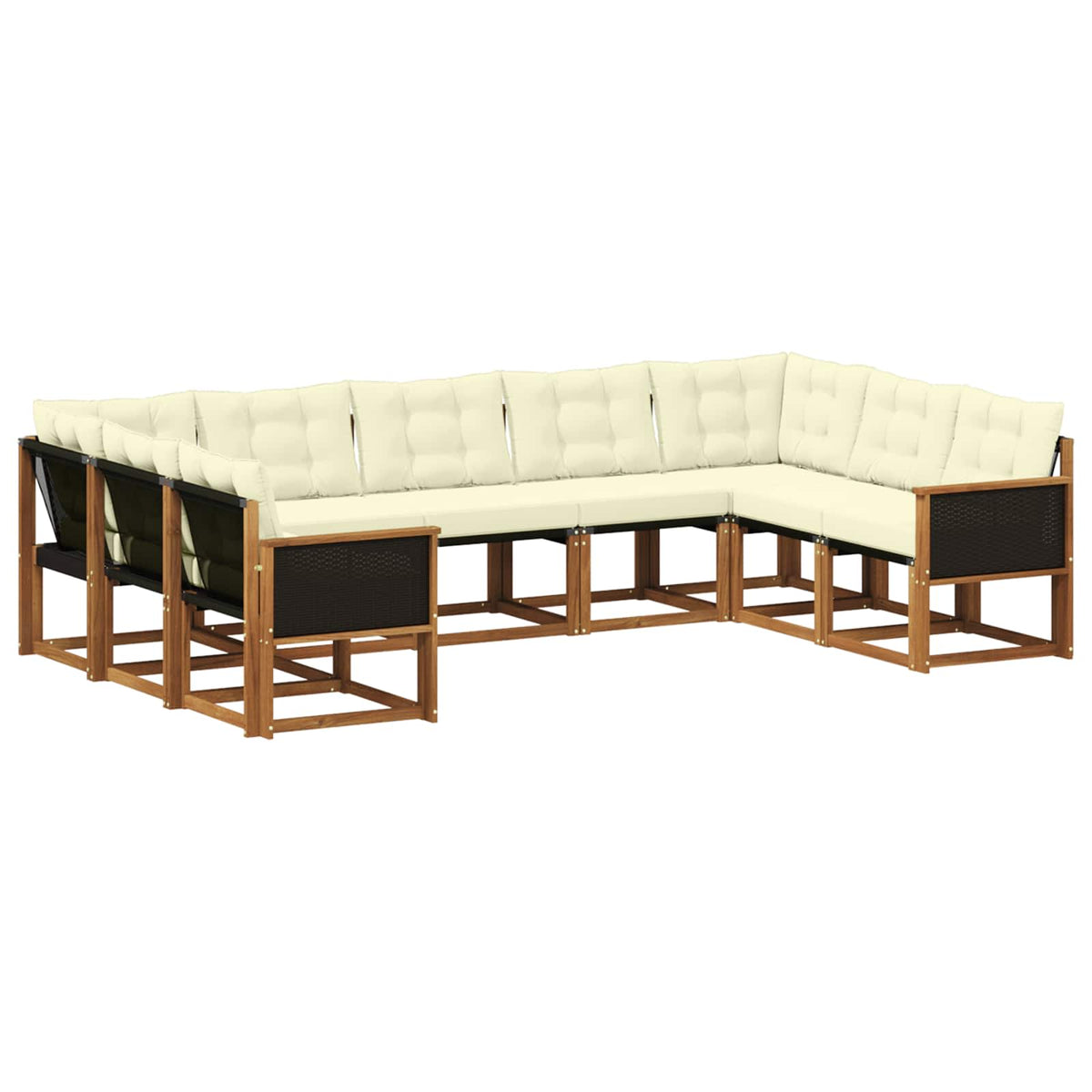Set vanjskih sofa 9 kom. Prirodna i krem