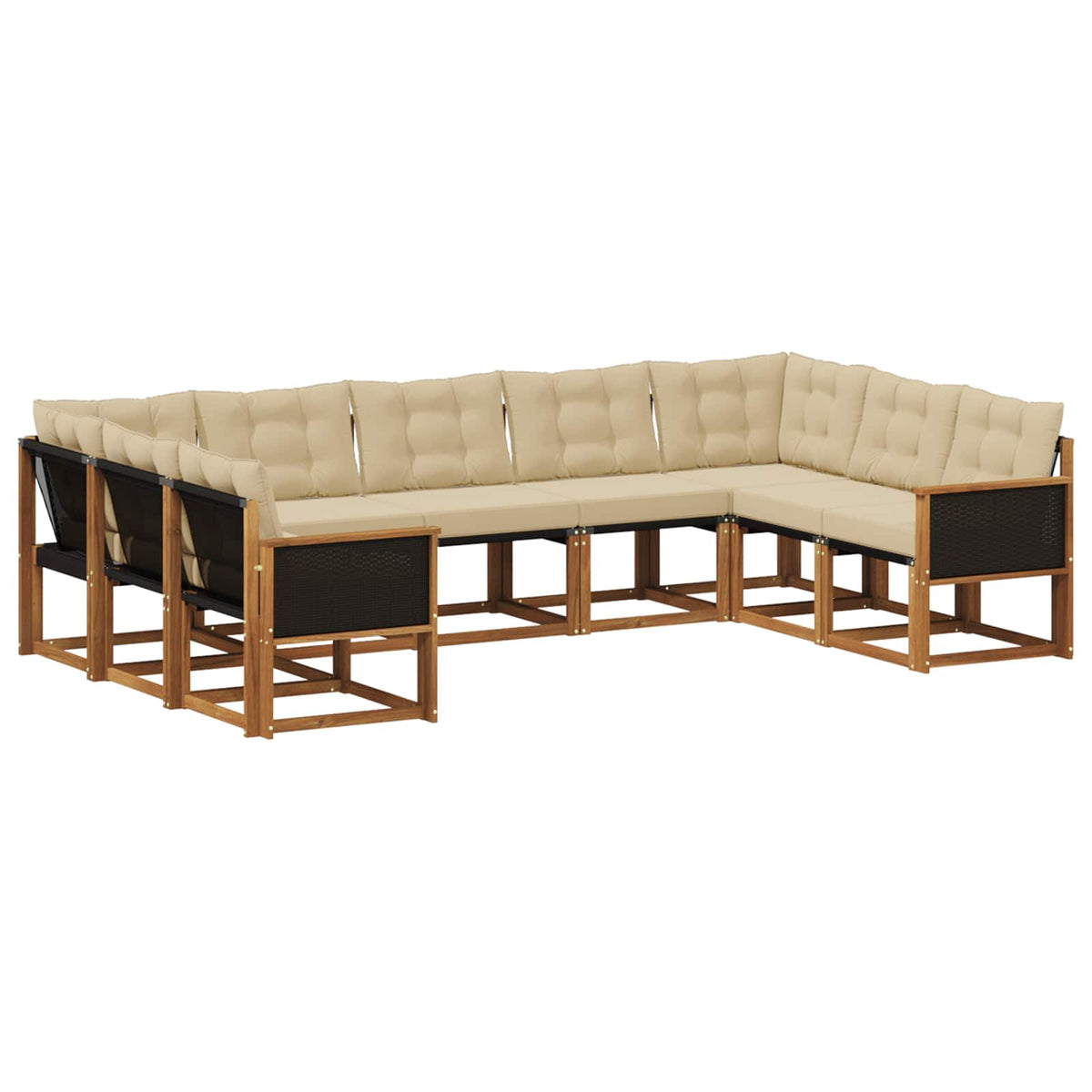 Set vanjskih sofa 9 kom. Prirodna i bež