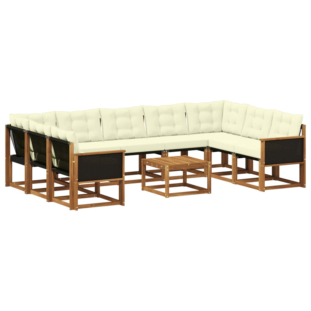 Set vanjskih sofa 10 kom. Prirodna i krem