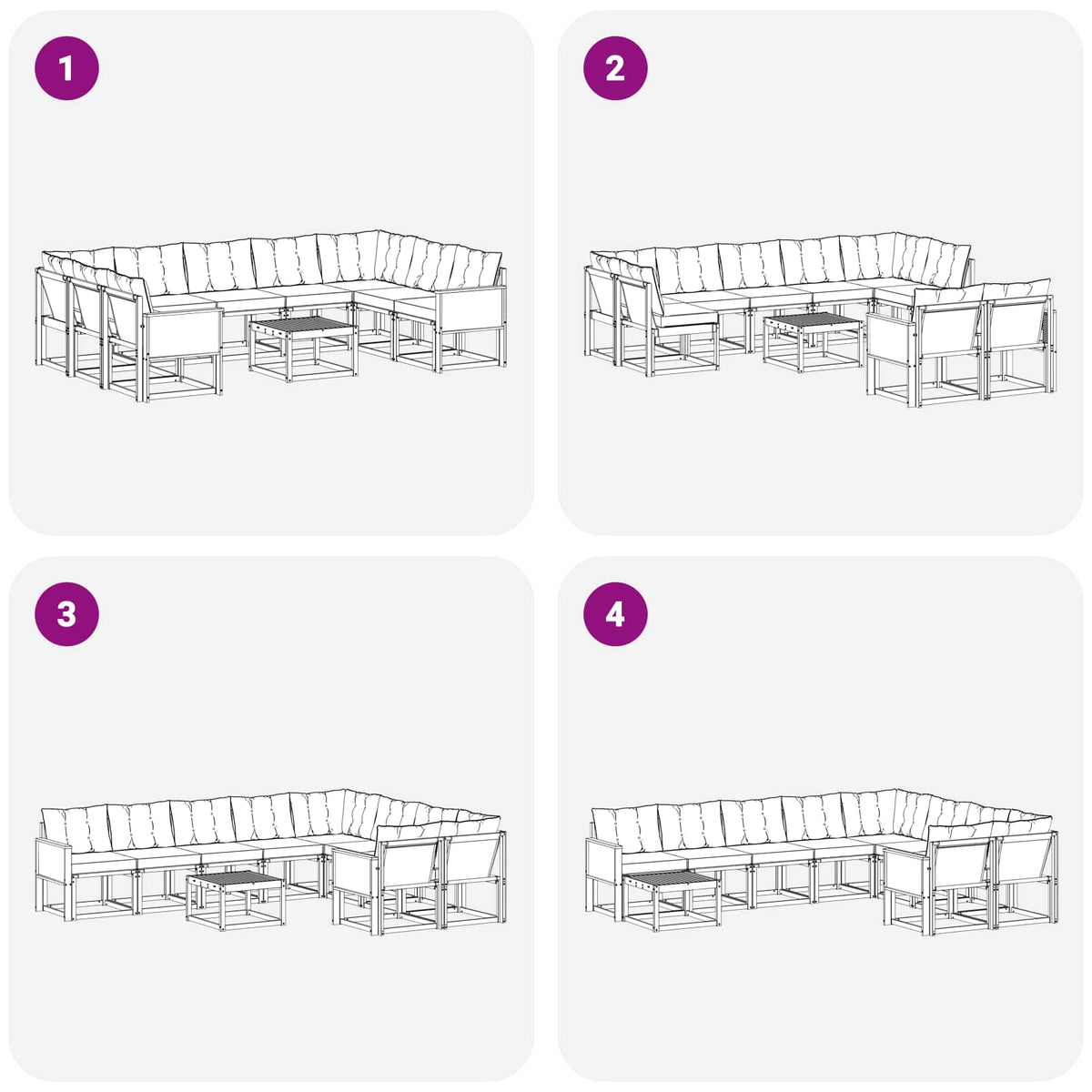 Set vanjskih sofa 10 kom. Prirodna i krem