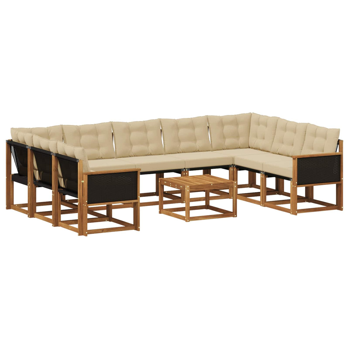 Set vanjskih sofa 10 kom. Prirodna i bež