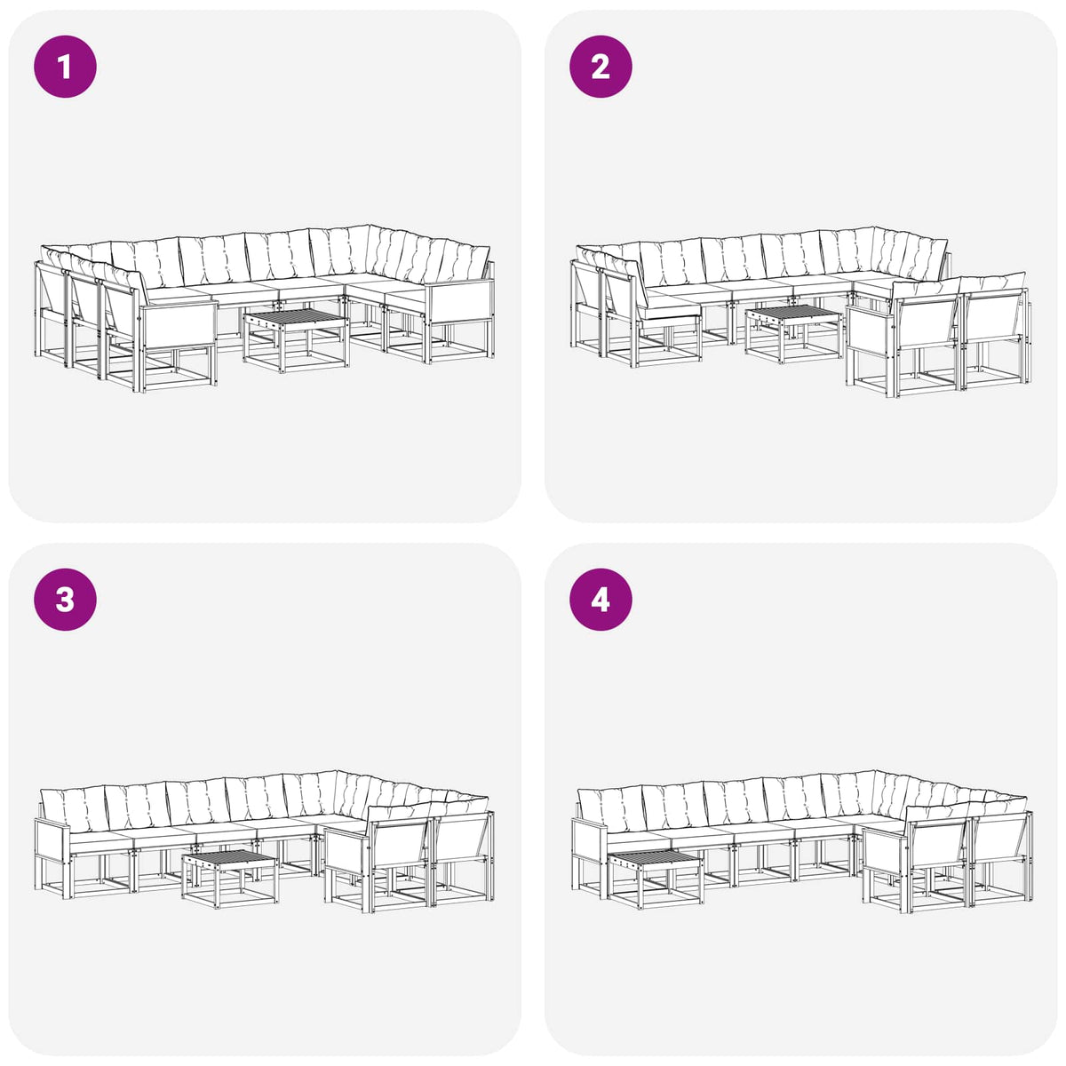 Set vanjskih sofa 10 kom. Prirodna i krem