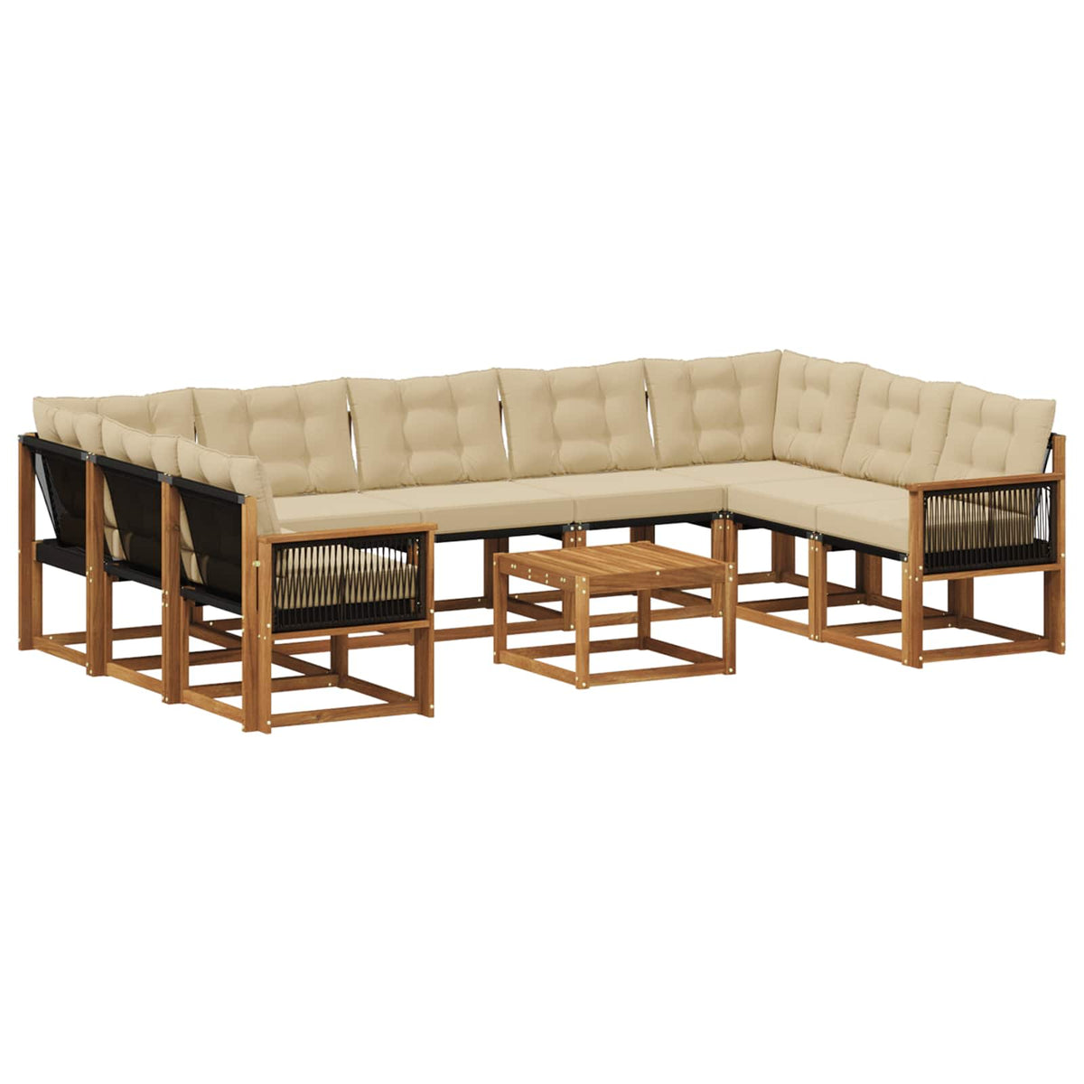 Set vanjskih sofa 10 kom. Prirodna i bež