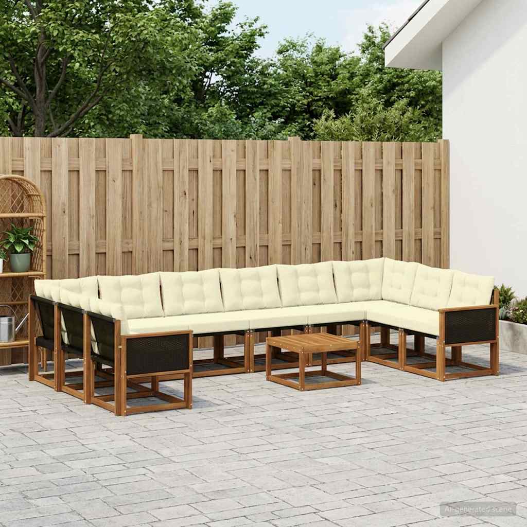 Set vanjskih sofa 11 kom. Prirodna i krem