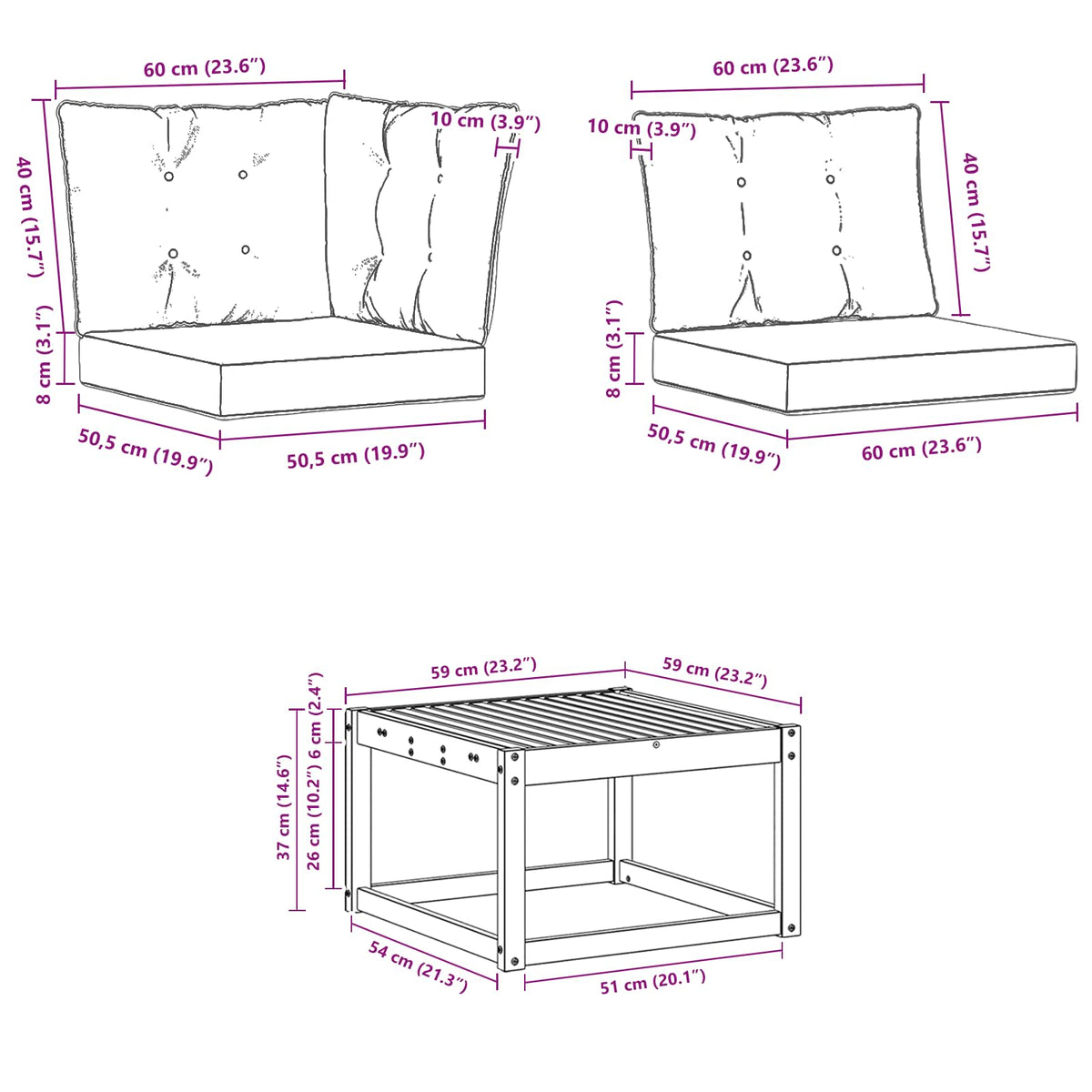 Set vanjskih sofa 11 kom. Prirodna i bež