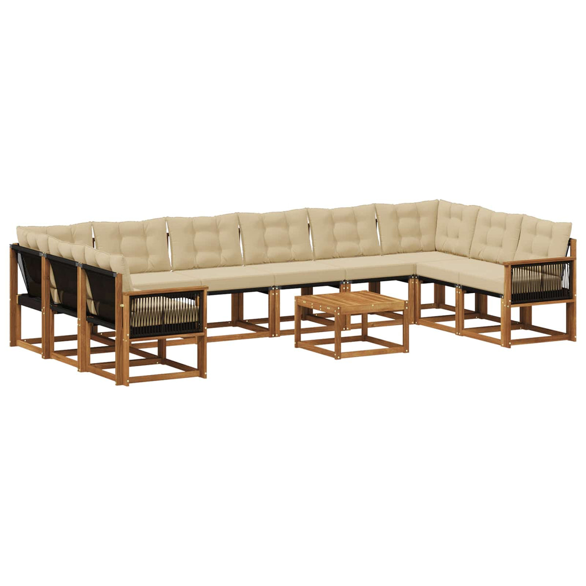 Set vanjskih sofa 11 kom. Prirodna i bež