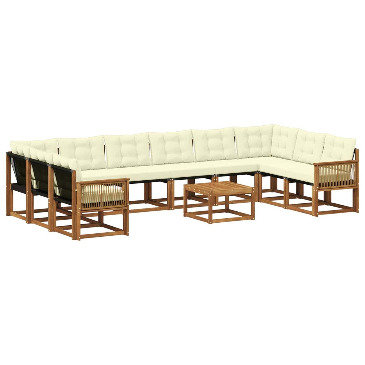 Set vanjskih sofa 11 kom. Prirodna i krem