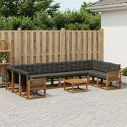 Set vanjskih sofa 11 kom. Prirodna i crna