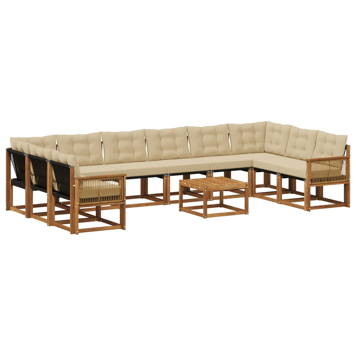 Set vanjskih sofa 11 kom. Prirodna i bež