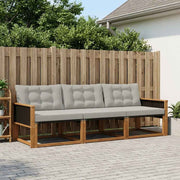 Set vanjskih sofa s jastukom 3 pcs Prirodna i svjetlosiva