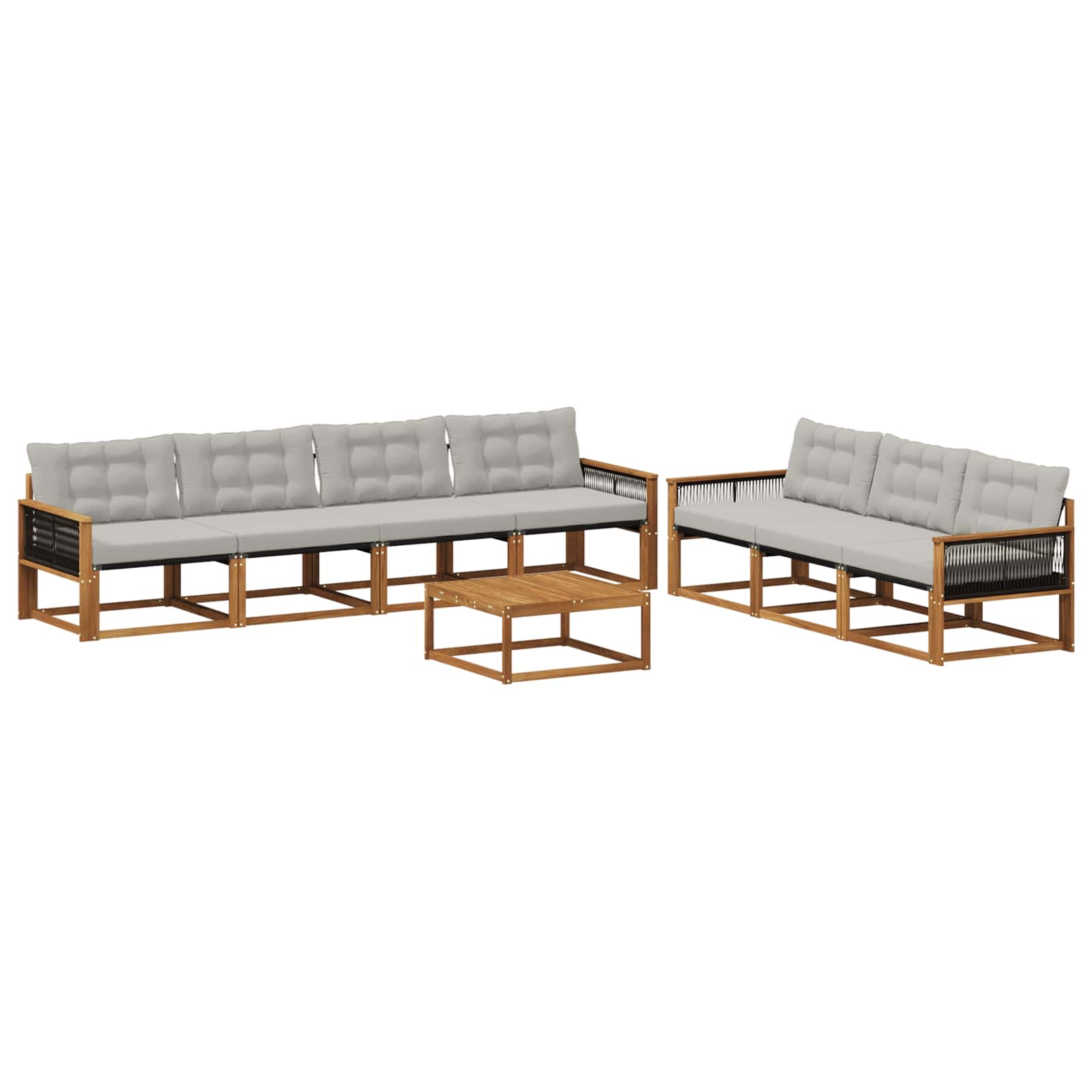 Set vanjskih sofa s jastukom 8 pcs Prirodna i svjetlosiva