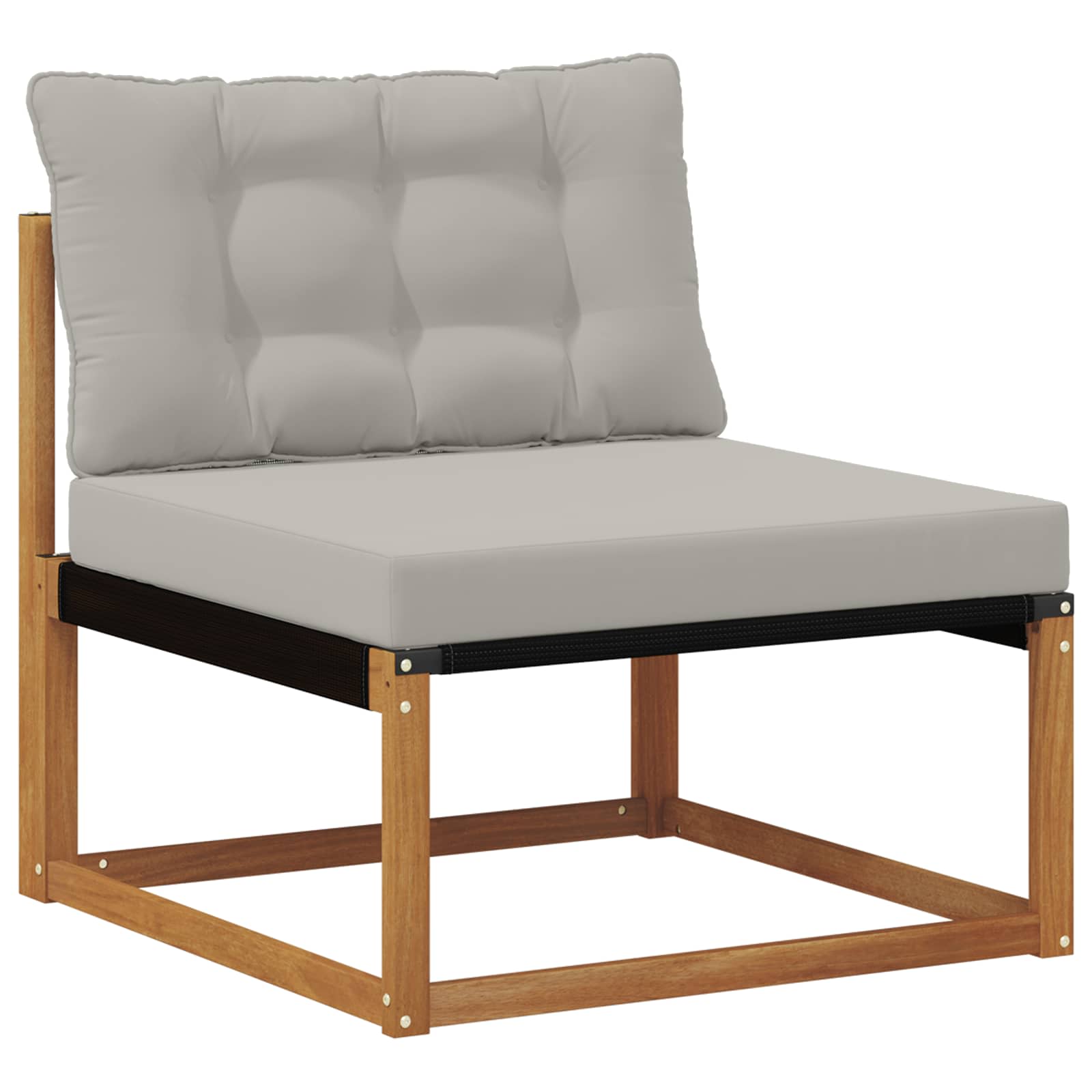 Set vanjskih sofa s jastukom 4 pcs Prirodna i svjetlosiva