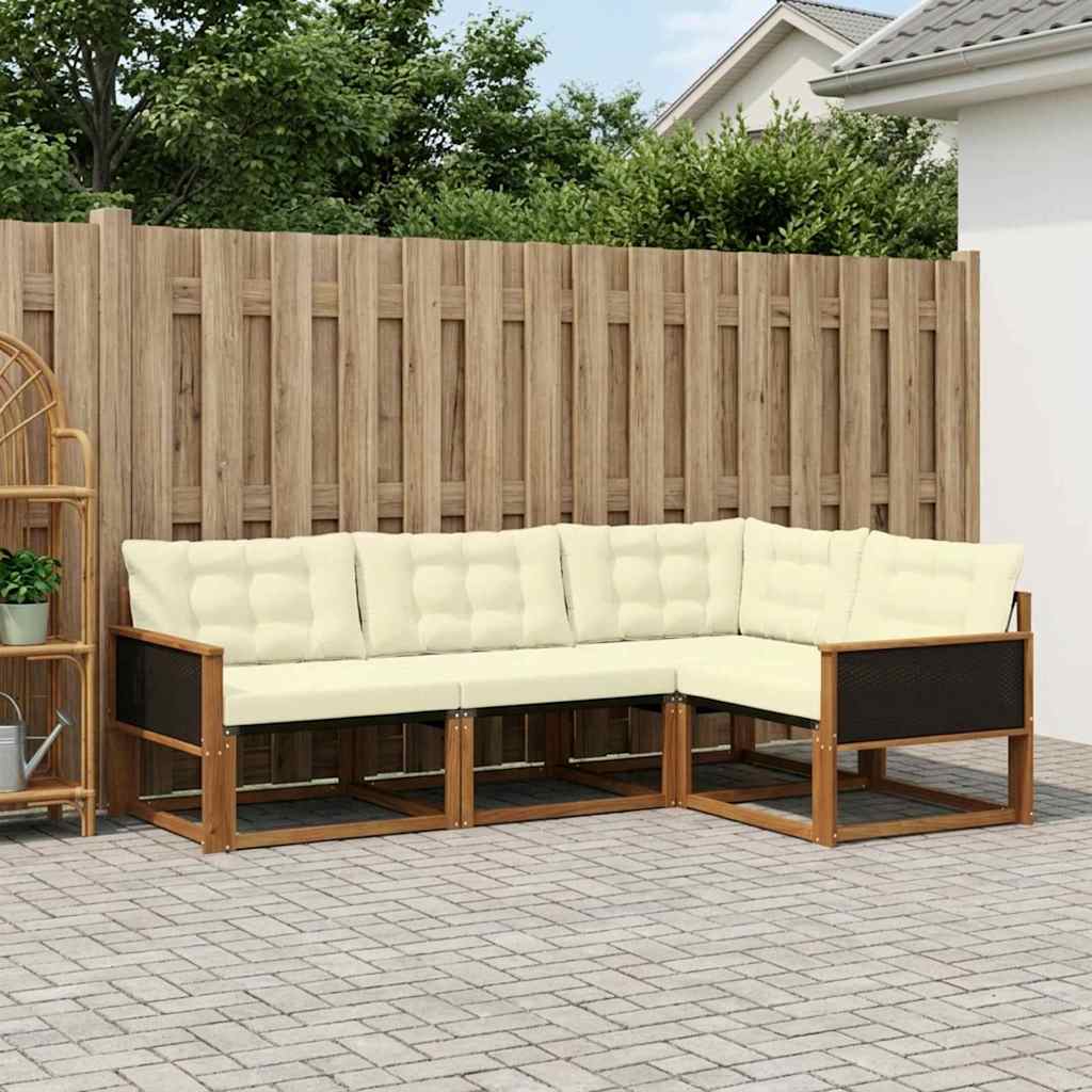 Set vanjskih sofa s jastukom 4 pcs Prirodna i krem
