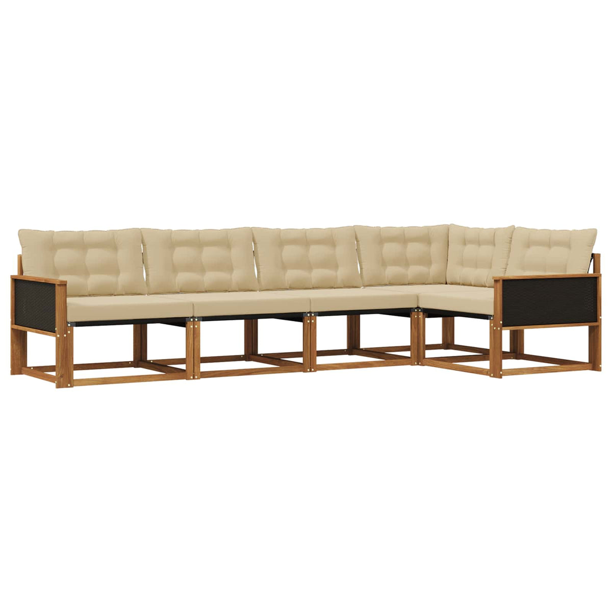 Set vanjskih sofa 5 kom. Prirodna i bež