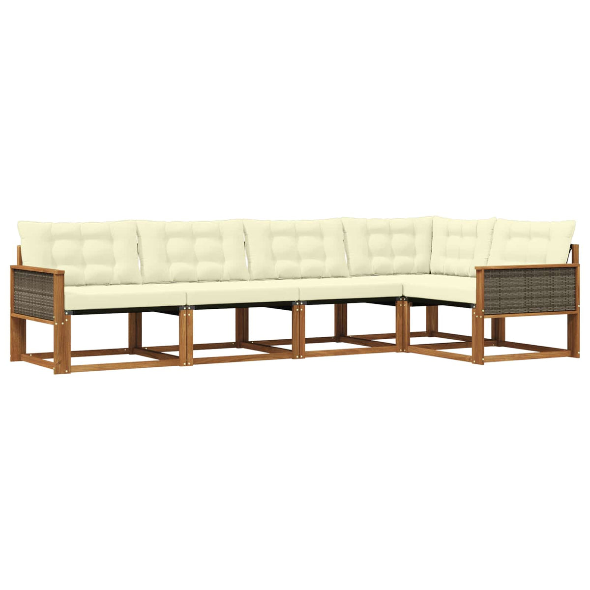 Set vanjskih sofa 5 kom. Prirodna i krem