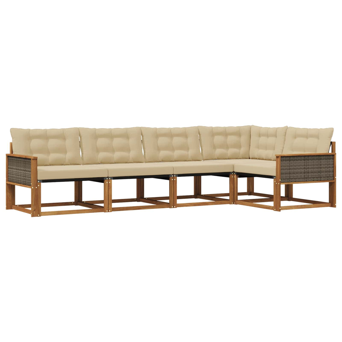 Set vanjskih sofa 5 kom. Prirodna i bež