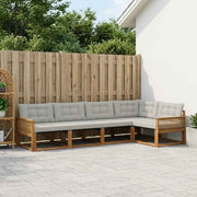 Set vanjskih sofa 5 kom. Prirodna i svjetlosiva