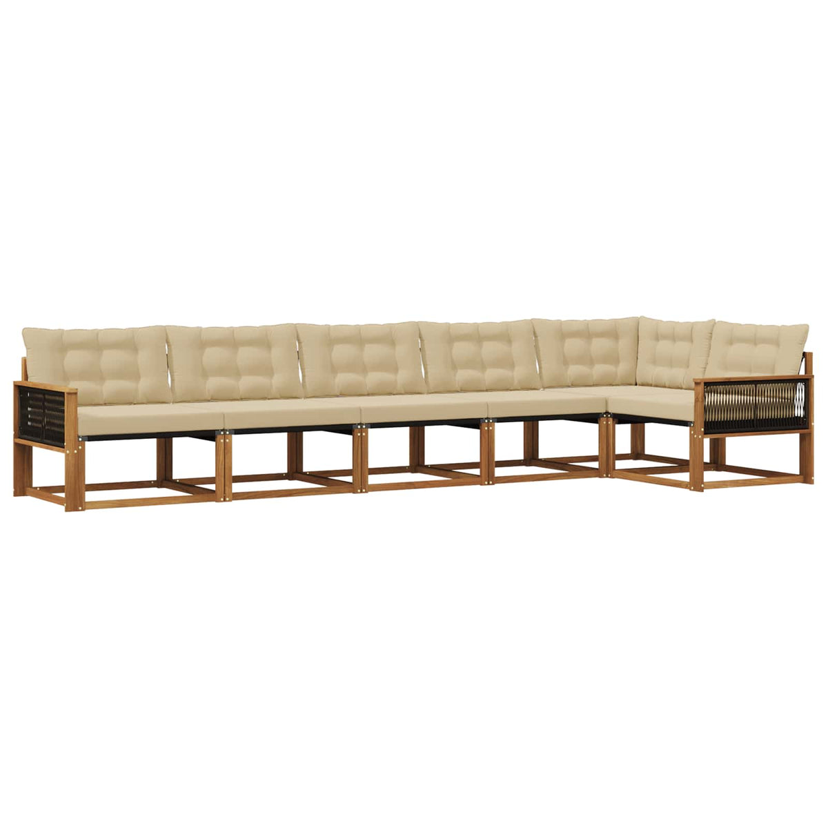 Set vanjskih sofa 6 kom. Prirodna i bež