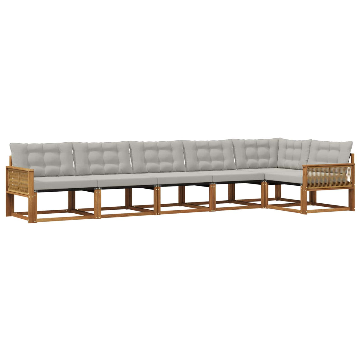 Set vanjskih sofa 6 kom. Prirodna i svjetlosiva