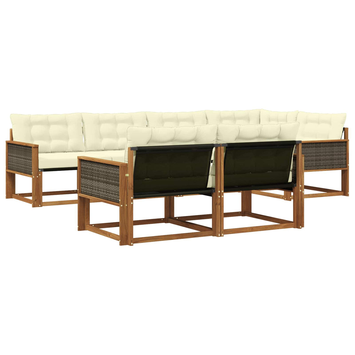 Set vanjskih sofa 7 kom. Prirodna i krem