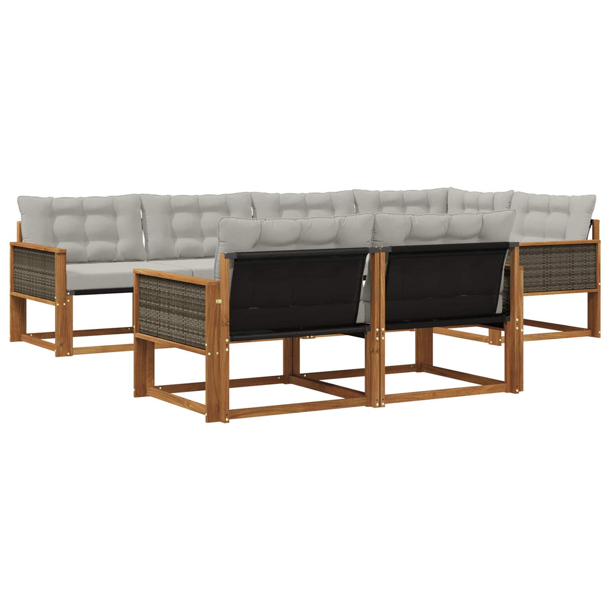 Set vanjskih sofa 7 kom. Prirodna i svjetlosiva