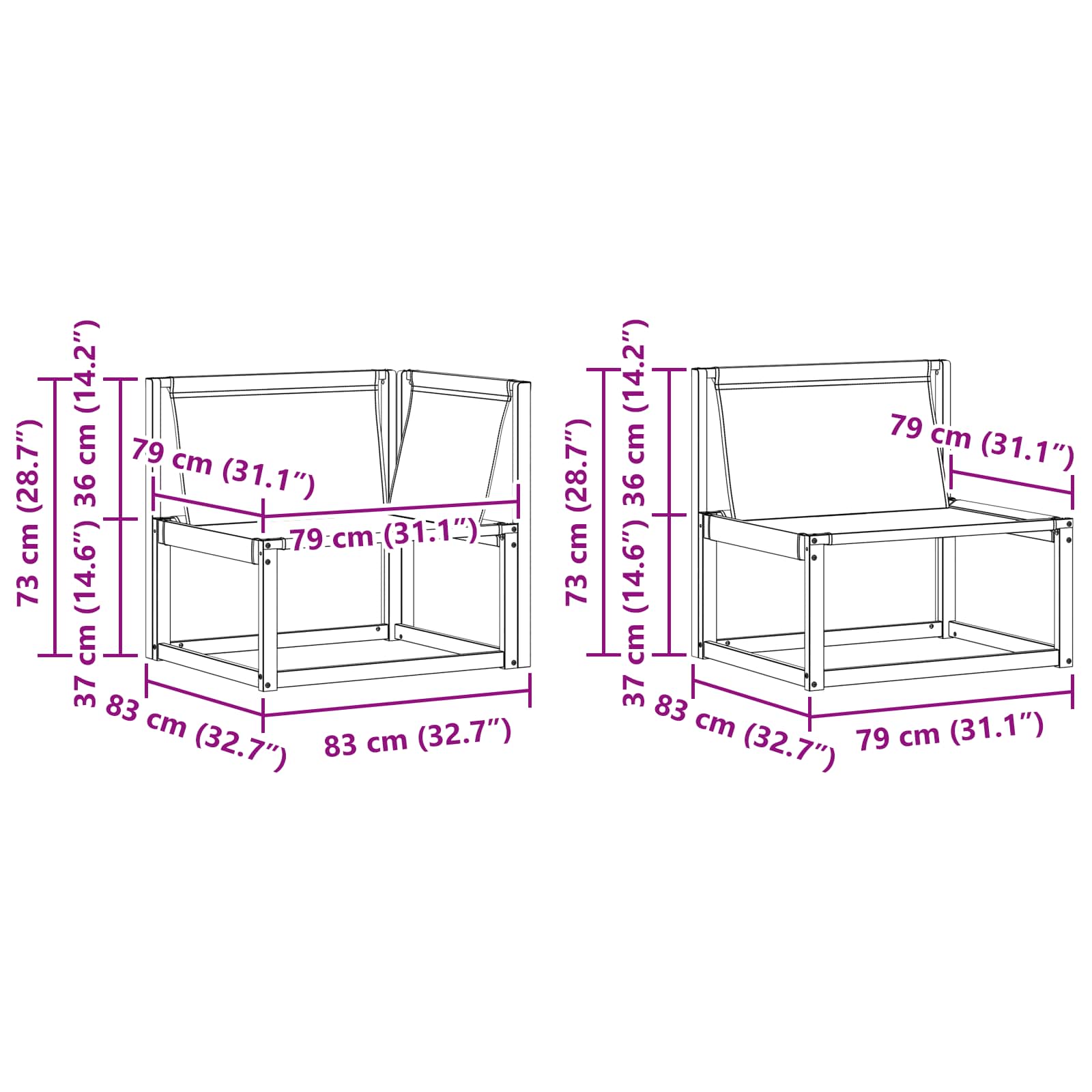Set vanjskih sofa s jastukom 7 pcs Prirodna i svjetlosiva