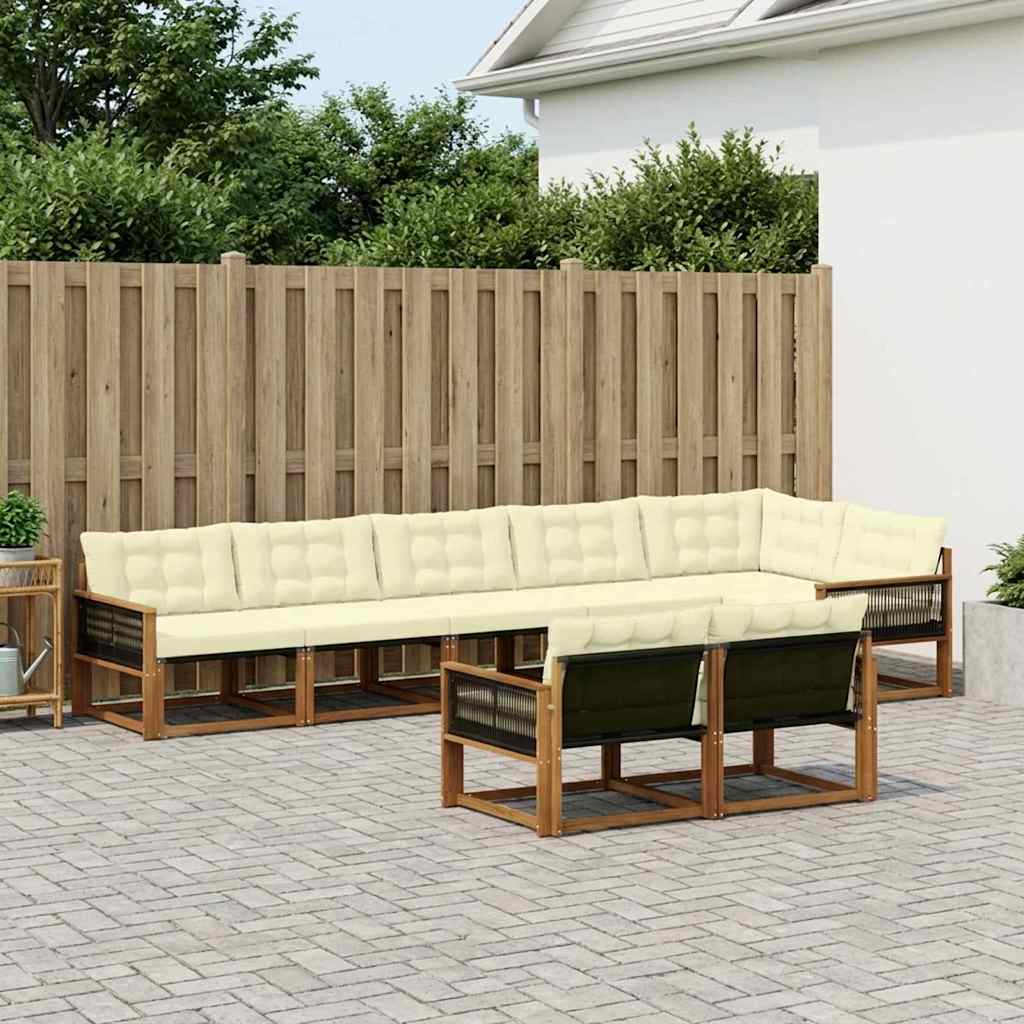 Set vanjskih sofa 8 kom. Prirodna i krem